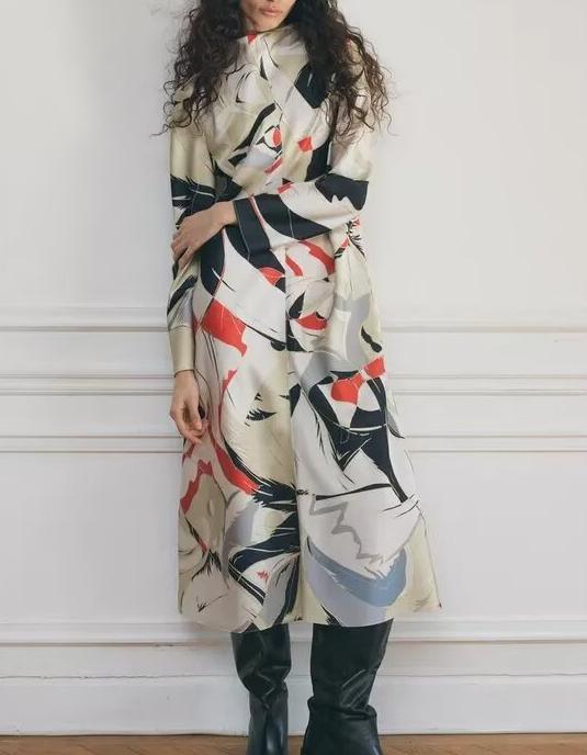 Stylish Dresses for Women – Trendy & Timeless Styles for Every Occasion | Modestly Vogue Fall Women Clothing Fashionable Elegant Printing Midi Dress - Modestly Vogue 