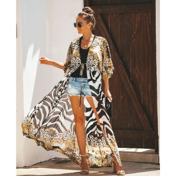 Leopard Print Kimono – Bold & Boho Chic Statement Cover-Up - Modestly Vogue 