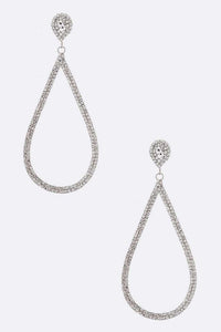 Rhinestone Oversize Teardrop Earrings – Glamorous Statement Earrings for Bold, Chic Looks - Modestly Vogue 