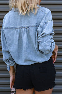 Denim Cropped Top Jacket Top - Modestly Vogue 