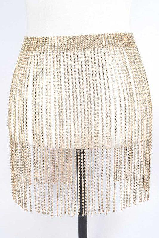 Stylish Belts for Women – Trendy, Chic & Fashionable Belts Collection | Modestly Vogue Fringe Rhinestone Buckle Chain Belt - Modestly Vogue 