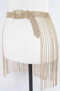 Stylish Belts for Women – Trendy, Chic & Fashionable Belts Collection | Modestly Vogue Fringe Rhinestone Buckle Chain Belt - Modestly Vogue 