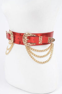 Stylish Belts for Women – Trendy, Chic & Fashionable Belts Collection | Modestly Vogue Double Buckle Metallic Stretch Belt - Modestly Vogue 