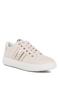 Claude Faux Leather Back Panel Detail Sneakers - Modestly Vogue 