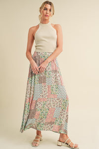 Boho Chic Bohemian Patchwork Maxi Skirt | Flowy Festival Skirt - Modestly Vogue 