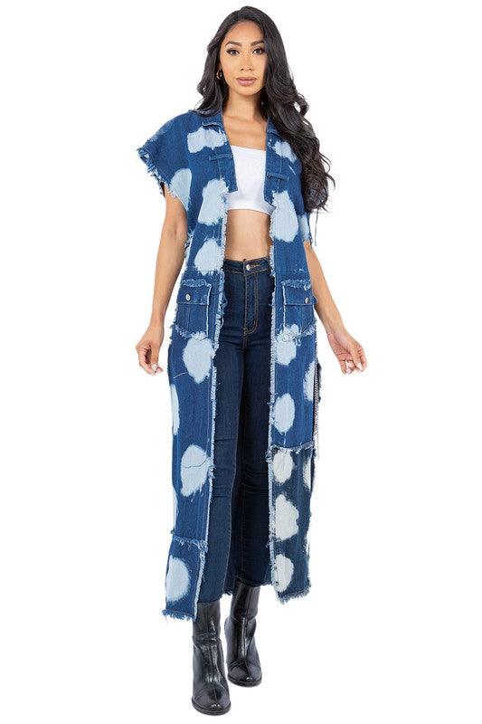 Denim Cardigans Kimonos – | DENIM VEST - Modestly Vogue 