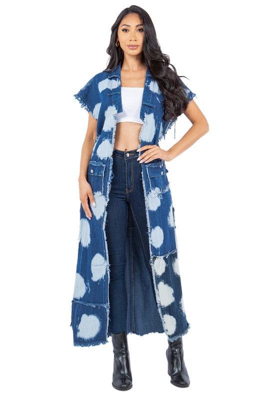 Denim Cardigans Kimonos – | DENIM VEST - Modestly Vogue 