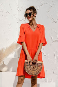 Tiered short sleeve dress - Modestly Vogue 