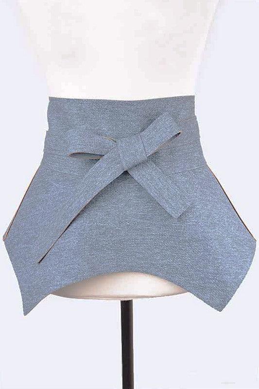 Denim Skirt Wrap Around Tie Belt - Modestly Vogue 