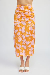 RUCHED MAXI SKIRT WITH WAIST DRAWSTRING - Modestly Vogue 