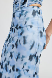 PRINTED MESH MAXI SKIRT - Modestly Vogue 