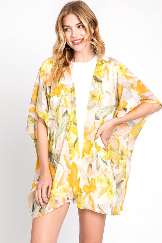 Floral Lightweight Kimono Cover-Up – Breezy & Stylish Layering Piece - Modestly Vogue 