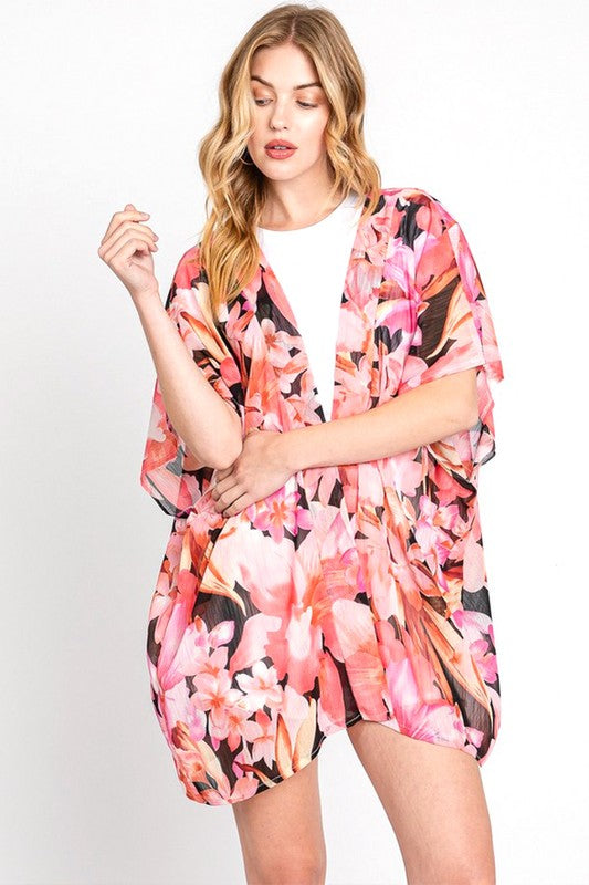 Floral Lightweight Kimono Cover-Up – Breezy & Stylish Layering Piece - Modestly Vogue 