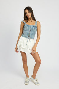 Denim CARGO DENIM CORSET - Modestly Vogue 