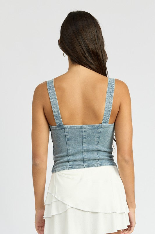 Denim CARGO DENIM CORSET - Modestly Vogue 