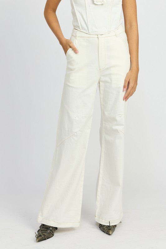 HIGH WAISTED WIDE LEG PANTS - Modestly Vogue 