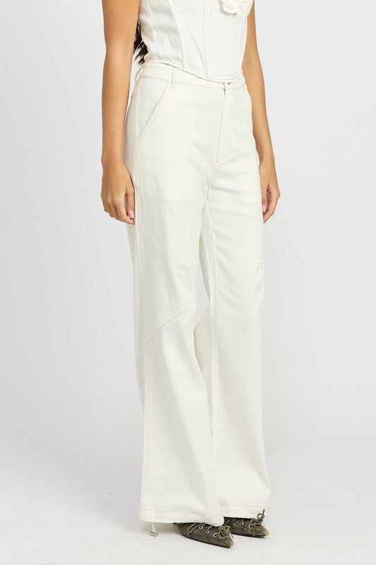 HIGH WAISTED WIDE LEG PANTS - Modestly Vogue 