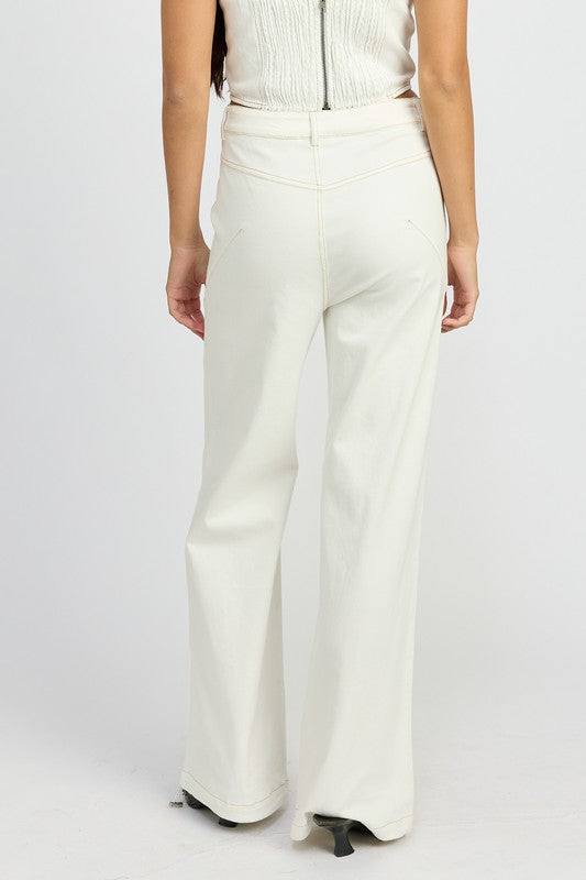 HIGH WAISTED WIDE LEG PANTS - Modestly Vogue 