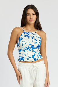 LACE UP BACK HALTER NECK TOP - Modestly Vogue 