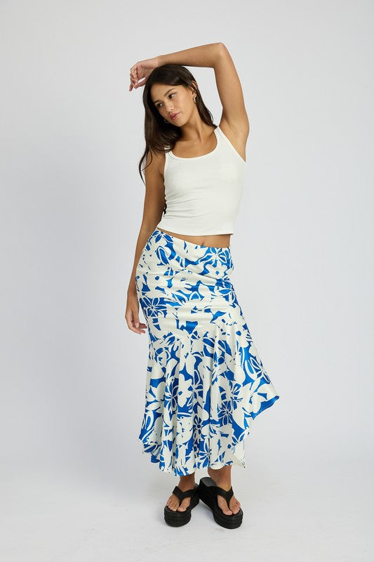 Boho Chic ASYMMETRICAL RUFFLE HEM SKIRT - Modestly Vogue 