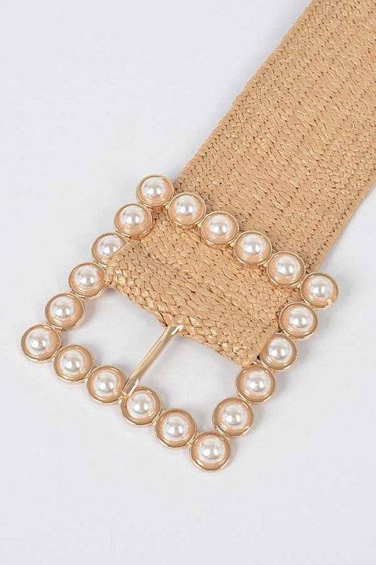 Stylish Belts for Women – Trendy, Chic & Fashionable Belts Collection | Modestly Vogue Pearl Buckle Straw Belt - Modestly Vogue 