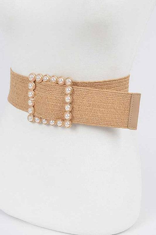 Stylish Belts for Women – Trendy, Chic & Fashionable Belts Collection | Modestly Vogue Pearl Buckle Straw Belt - Modestly Vogue 