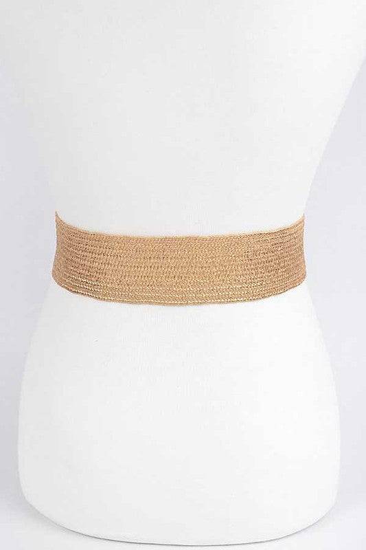 Stylish Belts for Women – Trendy, Chic & Fashionable Belts Collection | Modestly Vogue Metallic Faux Straw Elastic Belt - Modestly Vogue 