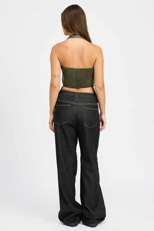 Denim FLEECE LINED JEAN PANTS - Modestly Vogue 