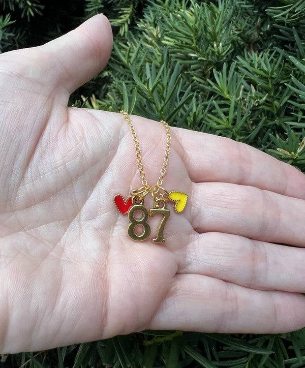 Gold 87 Kelce Kansas City Charm Necklace Chiefs - Modestly Vogue 