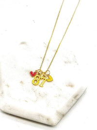 Gold 87 Kelce Kansas City Charm Necklace Chiefs - Modestly Vogue 