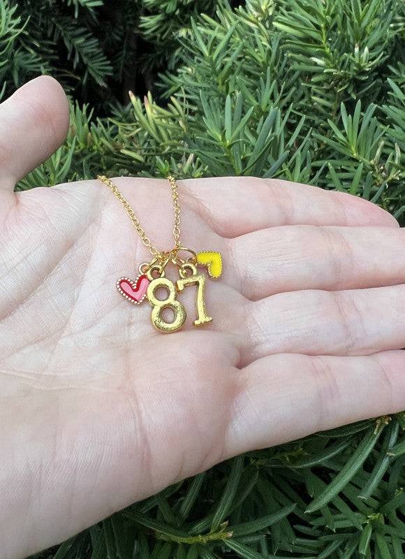 Gold 87 Kelce Kansas City Charm Necklace Chiefs - Modestly Vogue 