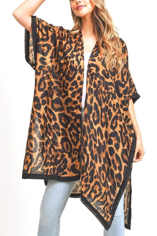 Stylish Cardigans & Kimonos for Women – Trendy & Versatile Outerwear for Any Occasion | Modestly Vogue Leopard Animal Print Long Kimono Cardigan - Modestly Vogue 