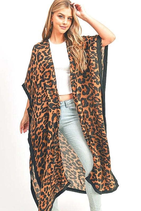 Stylish Cardigans & Kimonos for Women – Trendy & Versatile Outerwear for Any Occasion | Modestly Vogue Leopard Printed Extra Long Kimono Duster Cardigan - Modestly Vogue 