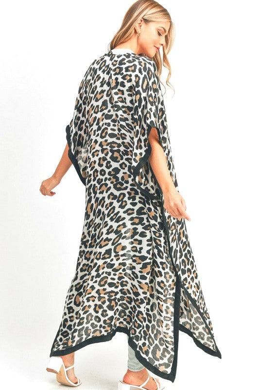 Stylish Cardigans & Kimonos for Women – Trendy & Versatile Outerwear for Any Occasion | Modestly Vogue Leopard Printed Extra Long Kimono Duster Cardigan - Modestly Vogue 