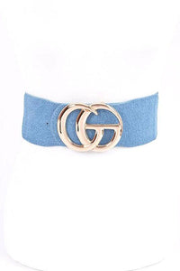 Denim CG Buckle Elastic Belt - Modestly Vogue 