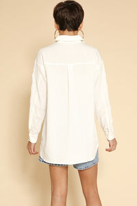 Bow Sleeve Button-Down Shirt – Stylish & Feminine Top - Modestly Vogue 