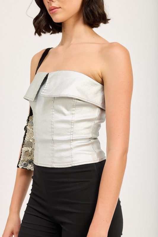 FOLD OVER CORSET TOP - Modestly Vogue 