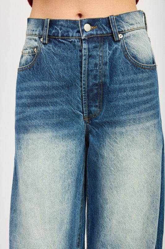 Denim MEDIUM WASH HORSESHOW JEANS - Modestly Vogue 