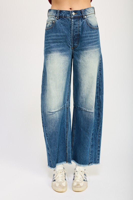 Denim MEDIUM WASH HORSESHOW JEANS - Modestly Vogue 