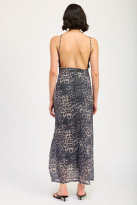 SLIGHT COWL MAXI DRESS WITH OPEN BACK - Modestly Vogue 