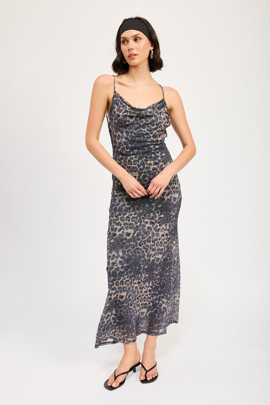 SLIGHT COWL MAXI DRESS WITH OPEN BACK - Modestly Vogue 