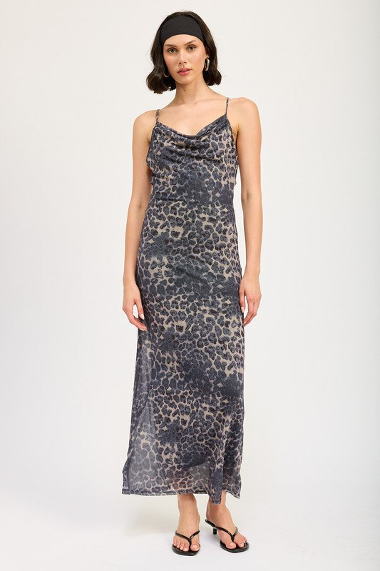 SLIGHT COWL MAXI DRESS WITH OPEN BACK - Modestly Vogue 