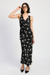 Floral V Neck Maxi Dress – Elegant and Flowing Summer Dress - Modestly Vogue 