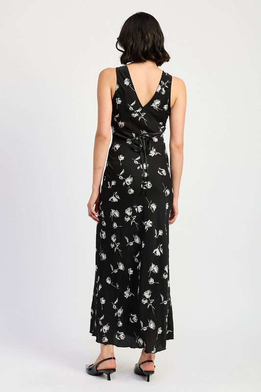 Floral V Neck Maxi Dress – Elegant and Flowing Summer Dress - Modestly Vogue 