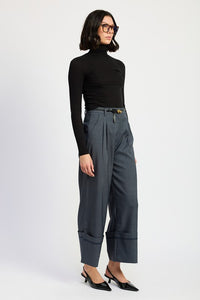 Fold-Over Pleated Pants – Elegant and Stylish Design - Modestly Vogue 