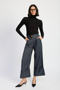 Fold-Over Pleated Pants – Elegant and Stylish Design - Modestly Vogue 