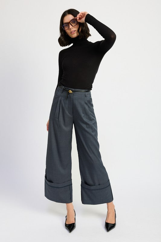 Fold-Over Pleated Pants – Elegant and Stylish Design - Modestly Vogue 