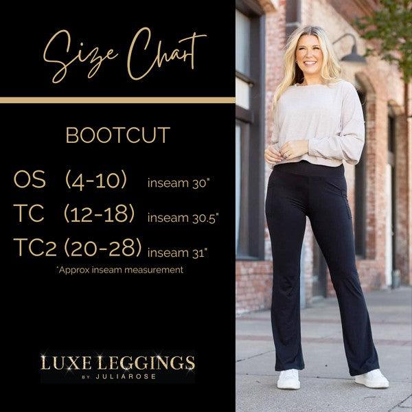 Flattering Curvy Fit | Stylish & Comfortable Plus-Size Clothing | Modestly Vogue The Liz - Crossover Bootcut Leggings with Pockets YOGA - Modestly Vogue 