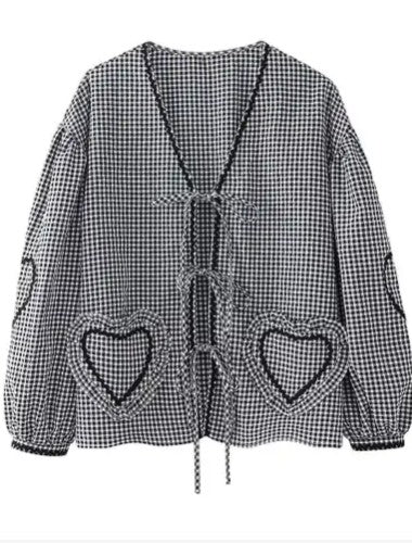 Front Tie Lantern Sleeve Heart Top | Chic Women's Fashion - Modestly Vogue 