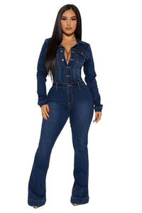 Trendy & Elegant Jumpsuits for Women – Stylish One-Piece Outfits for Every Occasion | Modestly Vogue Flattering Curvy Fit | Stylish & Comfortable Plus-Size Clothing | Modestly Vogue WOMEN DENIM SEXY JUMPSUIT - Modestly Vogue 